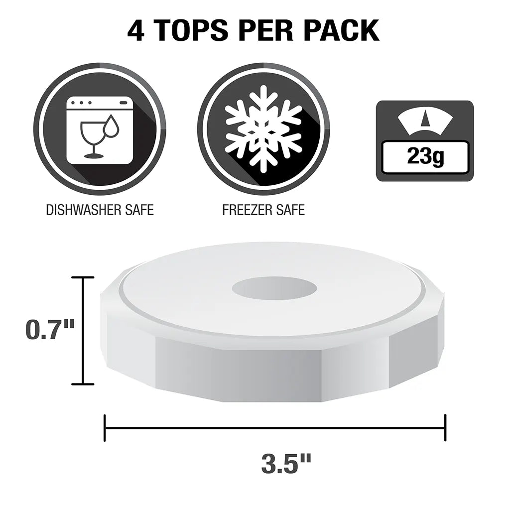 White Tough Top Airtight Lids