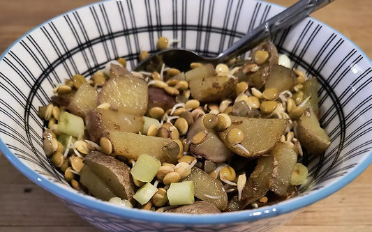 Warm Salad of Lentils and Potatoes with a Mustard Vinaigrette Dressing