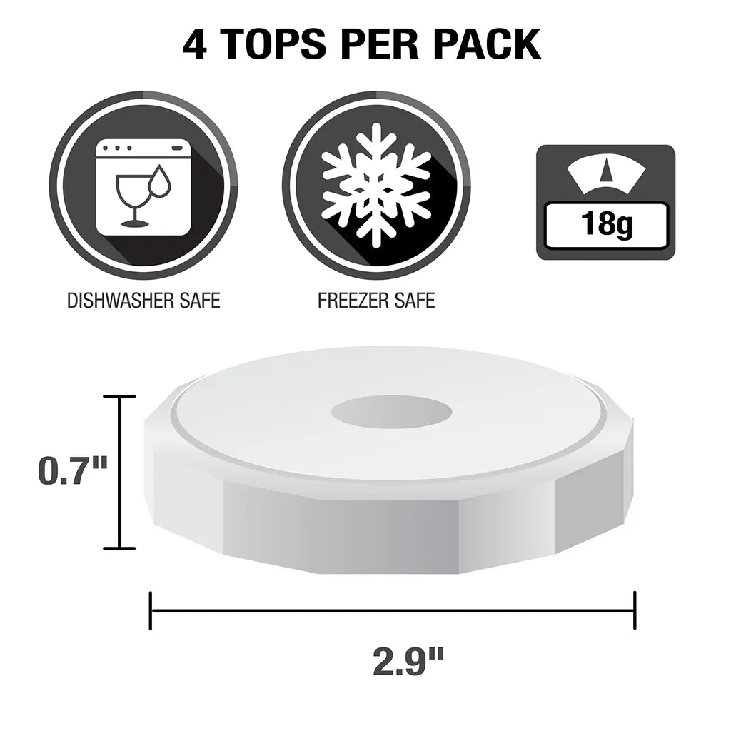 White Tough Top Airtight Lids