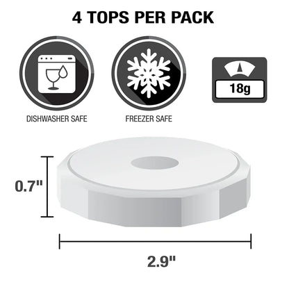 White Tough Top Airtight Lids