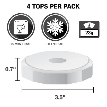 White Tough Top Airtight Lids