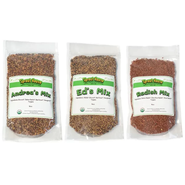 September bundle sprouting seeds | Radish broccoli fenugreek alfalfa red clover